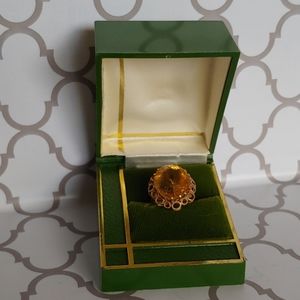 Yellow Stone and Gold Ring